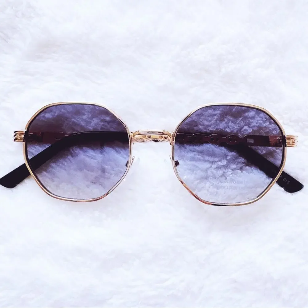 Phoebe Blue & Clear Geometric Sunglasses